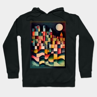 A cityscape and full moon in Kleeland Hoodie